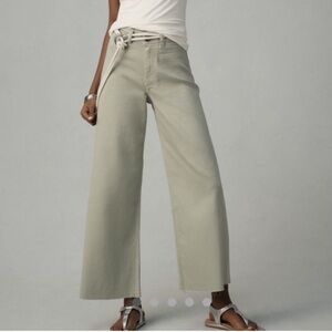 Maeve The Ettie High-Rise Crop Wide Leg Pants, Khaki Wash